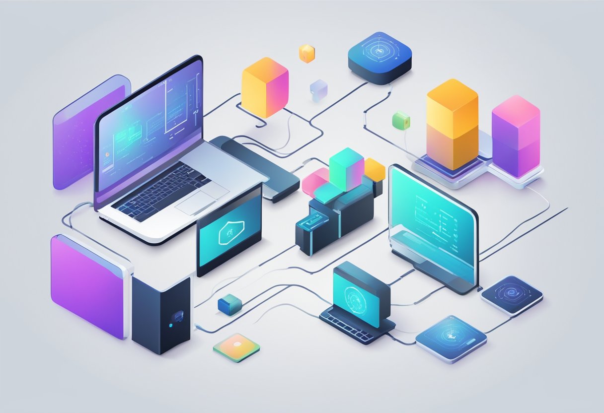 An AI algorithm processes data, making decisions and predictions. It connects to devices and learns from interactions, improving over time